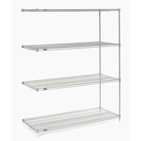 Nexel Poly-Z-Brite 5 Tier Wire Shelving Add-On Unit, 72W x 21D x 74H A21727Z5